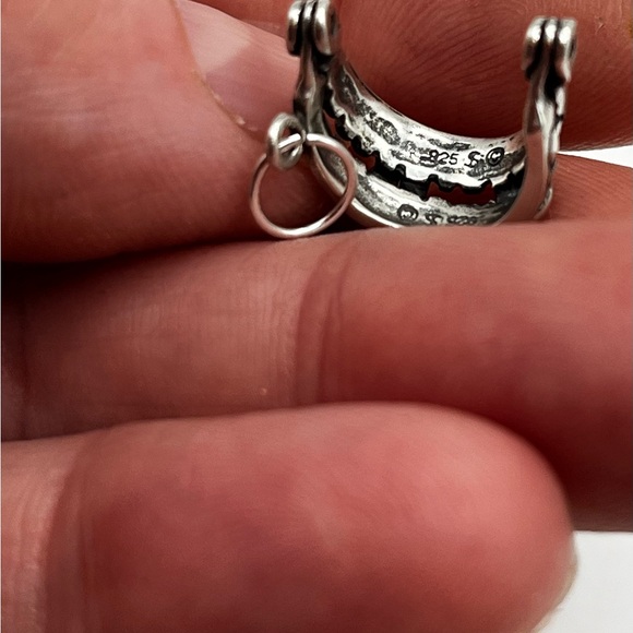 Vintage fangs mouth teeth movable Sterling silver charm pendant - Picture 5 of 7